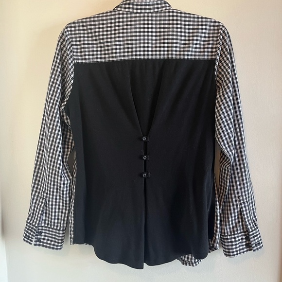 Buffalo black & white check Shirt Signature Larry Levine Long Sleeve Women's M - Picture 11 of 14